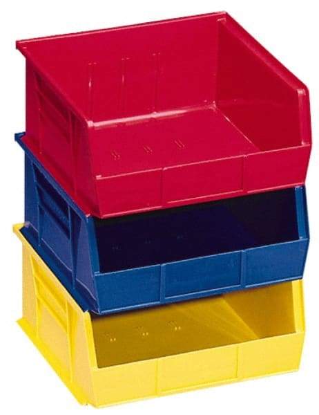 Akro-Mils - 60 Lb. Load Capacity, 10-7/8" Deep, Yellow Polymer Hopper Stacking Bin - 5" High x 16-1/2" Wide x 10-7/8" Long - Exact Industrial Supply