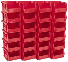 Akro-Mils - 10 Lb. Load Capacity, 5-3/8" Deep, Red Polymer Hopper Stacking Bin - 3" High x 4-1/8" Wide x 5-3/8" Long - Exact Industrial Supply