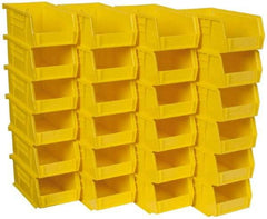 Akro-Mils - 10 Lb. Load Capacity, 7-3/8" Deep, Yellow Polymer Hopper Stacking Bin - 3" High x 4-1/8" Wide x 7-3/8" Long - Exact Industrial Supply