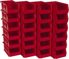 Akro-Mils - 10 Lb. Load Capacity, 7-3/8" Deep, Red Polymer Hopper Stacking Bin - 3" High x 4-1/8" Wide x 7-3/8" Long - Exact Industrial Supply