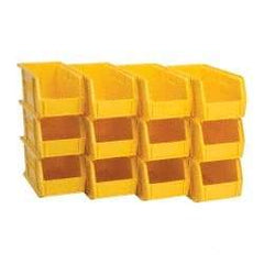 Akro-Mils - 30 Lb. Load Capacity, 10-7/8" Deep, Yellow Polymer Hopper Stacking Bin - 5" High x 5-1/2" Wide x 10-7/8" Long - Exact Industrial Supply