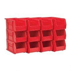 Akro-Mils - 30 Lb. Load Capacity, 10-7/8" Deep, Red Polymer Hopper Stacking Bin - 5" High x 5-1/2" Wide x 10-7/8" Long - Exact Industrial Supply
