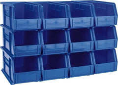 Akro-Mils - 30 Lb. Load Capacity, 10-7/8" Deep, Blue Polymer Hopper Stacking Bin - 5" High x 5-1/2" Wide x 10-7/8" Long - Exact Industrial Supply