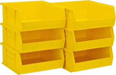 Akro-Mils - 50 Lb. Load Capacity, 10-7/8" Deep, Yellow Polymer Hopper Stacking Bin - 5" High x 11" Wide x 10-7/8" Long - Exact Industrial Supply