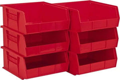 Akro-Mils - 50 Lb. Load Capacity, 10-7/8" Deep, Red Polymer Hopper Stacking Bin - 5" High x 11" Wide x 10-7/8" Long - Exact Industrial Supply