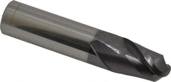 Accupro - 5/8" Diam, 7/8" LOC, 2 Flute Solid Carbide Ball End Mill - AlTiN Finish, Single End, 3" OAL, 5/8" Shank Diam, Spiral Flute - Exact Industrial Supply