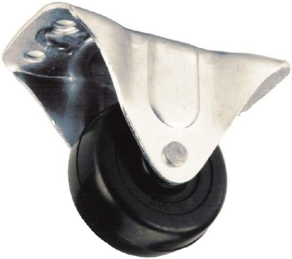 Albion - 3" Diam x 1-1/4" Wide x 3-13/16" OAH Top Plate Mount Rigid Caster - Phenolic, 300 Lb Capacity, Plain Bearing, 2-1/2 x 4-15/16" Plate - Exact Industrial Supply