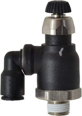 Legris - 1/4" Tube OD x 1/8" Male NPT Compact Swivel Outlet Flow Control Regulator - 0 to 145 psi & Nylon Material - Exact Industrial Supply