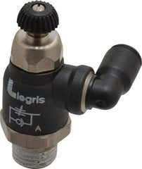 Legris - 1/4" Tube OD x 1/4" Male NPT Compact Swivel Outlet Flow Control Regulator - 0 to 145 psi & Nylon Material - Exact Industrial Supply