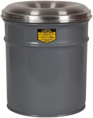 Justrite - 55 Gallon Aluminum Steel Complete Unit Fire Resistant Drum and Head - 24 Inch Outside Diameter, 7-7/8 Inch Opening Diameter, 35-1/2 Inch High, FM Standards - Exact Industrial Supply
