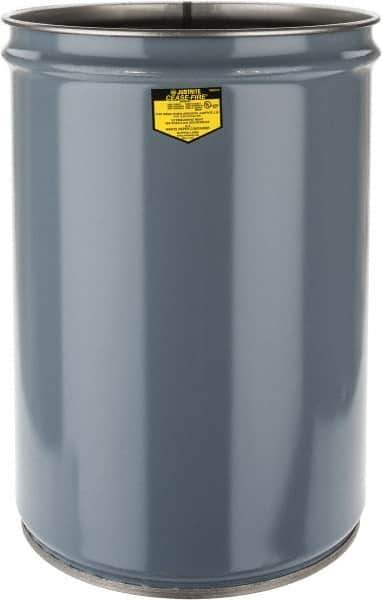 Justrite - 12 Gallon Fire Resistant Steel Drum - 14-1/2 Inch Outside Diameter, 20-1/4 Inch High, UL Standards - Exact Industrial Supply