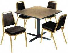 Made in USA - Stationary 36" Square Pedestal Tables - 1-1/4" Thick, Iron - Exact Industrial Supply