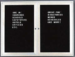 Ghent - 1 Door, 30 Inch Wide x 36 Inch High, Acrylic Enclosed Letter Board - Black - Exact Industrial Supply