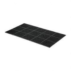 Wearwell - 5' Long x 3' Wide x 7/8" Thick, Anti-Fatigue Modular Matting Tiles - Black, For Dry & Wet Areas, Series 477 - Exact Industrial Supply
