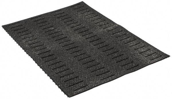 Wearwell - 3' Long x 2' Wide, Dry/Wet Environment, Anti-Fatigue Matting - Black, Vinyl with Vinyl Base, Beveled on 4 Sides - Exact Industrial Supply