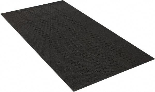 Wearwell - 6' Long x 3' Wide, Dry/Wet Environment, Anti-Fatigue Matting - Black, Vinyl with Vinyl Base, Beveled on 4 Sides - Exact Industrial Supply