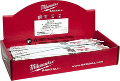 Milwaukee Tool - 9" Long x 1" Thick, Bi-Metal Reciprocating Saw Blade - Straight Profile, 18 TPI, Toothed Edge, Universal Shank - Exact Industrial Supply