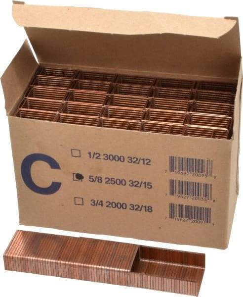 Made in USA - 1-1/4" Wide Carton Staples - 5/8" Leg Length - Exact Industrial Supply