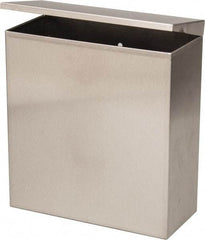 Made in USA - Stainless Steel Sanitary Napkin Disposal Unit - Surface Mount, 10" High x 9" Wide x 4" Deep, White - Exact Industrial Supply
