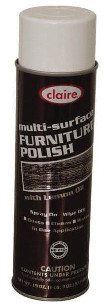 Made in USA - 20 Fluid Ounce Furniture Polish - Lemon Scent, Aerosol - Exact Industrial Supply