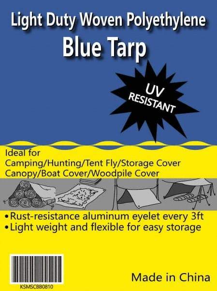 Value Collection - 20' Long x 12' Wide Polyethylene Tarp & Dust Cover - Blue - Exact Industrial Supply