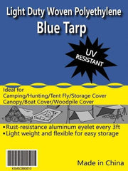 Value Collection - 20' Long x 12' Wide Polyethylene Tarp & Dust Cover - Blue - Exact Industrial Supply