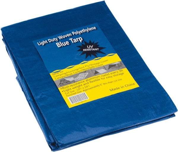 Value Collection - 16' Long x 12' Wide Polyethylene Tarp & Dust Cover - Blue, Grommet - Exact Industrial Supply