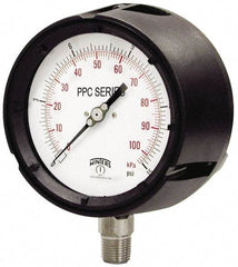 Winters - 4-1/2" Dial, 1/2 Thread, 0-3,000 Scale Range, Pressure Gauge - Lower Connection Mount, Accurate to 0.5% of Scale - Exact Industrial Supply