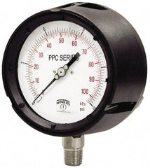Winters - 4-1/2" Dial, 1/2 Thread, 0-60 Scale Range, Pressure Gauge - Lower Connection Mount, Accurate to 0.5% of Scale - Exact Industrial Supply