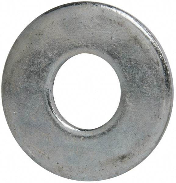 Value Collection - 1" Screw, Grade 2 Steel USS Flat Washer - 1.055" ID x 2.53" OD, 0.192" Thick, Zinc-Plated Finish - Exact Industrial Supply