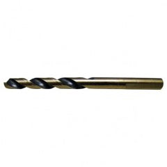 3/16 RHS / RHC HSS 135 Degree Split Point Heavy Duty Mechanics Length Drill - Black & Gold - Exact Industrial Supply