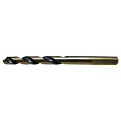 25/64 RHS / RHC HSS 135 Degree Split Point Heavy Duty Mechanics Length Drill - Black & Gold - Exact Industrial Supply