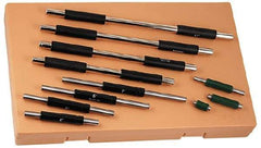 Mitutoyo - 1 to 11 Inch Long, 11 Piece Micrometer Calibration Standard Set - Accuracy Up to 0.000012 Inch, For Use with Outside Micrometer, Includes Carrying Case - Exact Industrial Supply