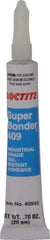 Loctite - 0.70 oz Tube Clear Instant Adhesive - Series 409, 75 sec Working Time, 24 hr Full Cure Time, Bonds to Metal, Plastic & Rubber - Exact Industrial Supply