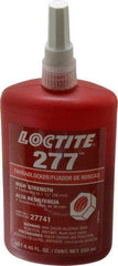 Loctite - 250 mL Bottle, Red, High Strength Liquid Threadlocker - Series 277, 24 hr Full Cure Time, Hand Tool, Heat Removal - Exact Industrial Supply