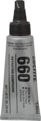 Loctite - 50 mL Tube, Silver, High Strength Paste Retaining Compound - Series 660, 24 hr Full Cure Time, Heat Removal - Exact Industrial Supply