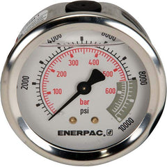 Enerpac - Hydraulic Pressure Gages & Adapters Type: Glycerine Filled Pressure Rating: 10000 - Exact Industrial Supply