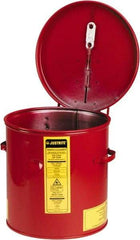 Justrite - 2 Gallon Capacity, 24-Gauge Coated Steel Body, Red Dip Tank - 10 Inch High x 9-3/8 Inch Diameter - Exact Industrial Supply