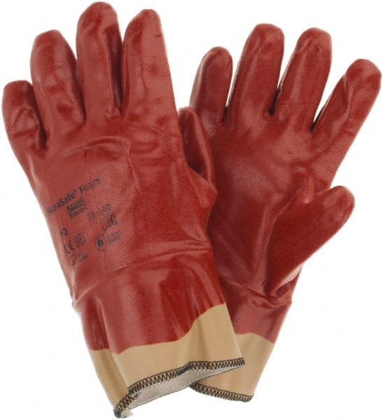 Cut & Abrasion-Resistant Gloves: Size XL, ANSI Cut 2, Nitrile, Kevlar Orange, Full Coated, Jersey Lined, ANSI Abrasion 3