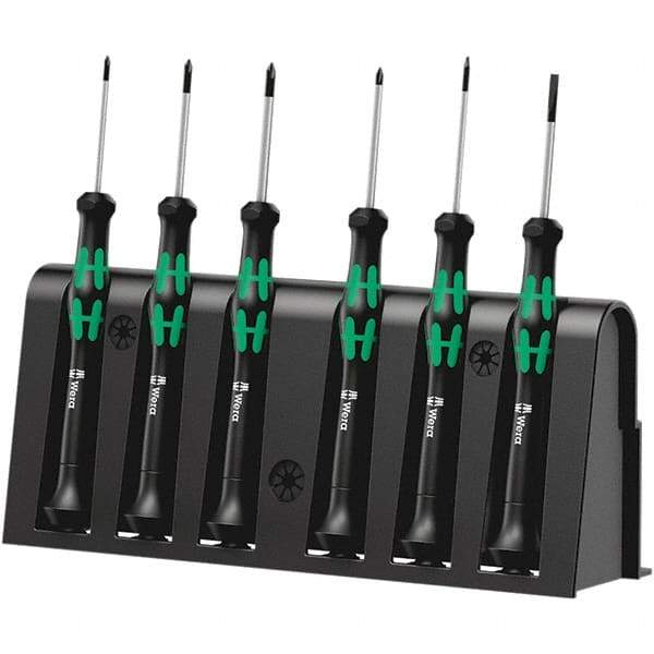 Wera - Screwdriver Sets Screwdriver Types Included: Phillips; Slotted; Microstix Number of Pieces: 6 - Exact Industrial Supply