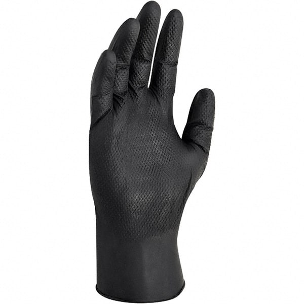 Disposable Gloves: Size 2X-Large, 6 mil, Nitrile Black, 9-1/2″ Length, Static Dissipative