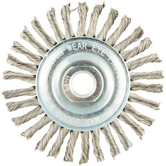 Norton - 4" OD, 5/8-11 Arbor Hole, Standard Twist Knot Stainless Steel Wheel Brush - Exact Industrial Supply