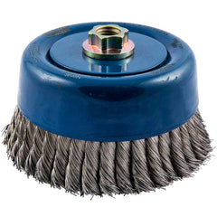 Norton - 6" Diam 5/8-11 Threaded Arbor Stainless Steel Fill Cup Brush - Exact Industrial Supply