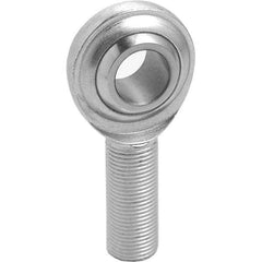 Tritan - 7/16" ID, 6,402 Lb Max Static Cap, Male Spherical Rod End - 7/16-20 LH, 9/16" Shank Diam, 1-3/8" Shank Length, Zinc Plated Carbon Steel with PTFE Lined Chrome Steel Raceway - Exact Industrial Supply