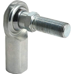 Tritan - 5/8" ID, 9,800 Lb Max Static Cap, Female Spherical Rod End - 5/8-18 UNF RH, 3/4" Shank Diam, 1-3/8" Shank Length, Zinc Plated Carbon Steel with PTFE Lined Chrome Steel Raceway - Exact Industrial Supply