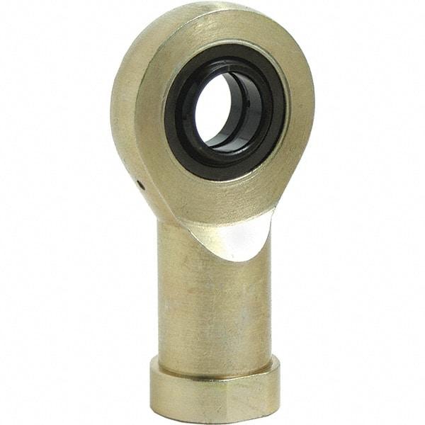 Tritan - 0.7874" ID, 3-1/14" Max OD, 13,489 Lb Max Static Cap, Female Spherical Rod End - M20x1.5 RH, 0.6299" Shank Diam, 1.5748" Shank Length, Zinc Plated Carbon Steel with 52100/MoS2 Coated Raceway - Exact Industrial Supply