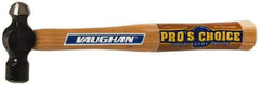 Vaughan Bushnell - 1/4 Lb Head Ball Pein Hammer - Hickory Handle, 10-1/4" OAL - Exact Industrial Supply