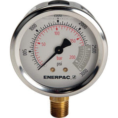 Enerpac - Hydraulic Pressure Gages & Adapters Type: Glycerine Filled Pressure Rating: 3000 - Exact Industrial Supply