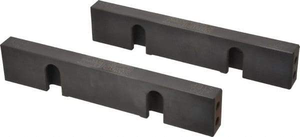 Snap Jaws - 8" Wide x 1.53" High x 0.73" Thick, Step Vise Jaw - Steel, Fixed Jaw, Compatible with 6" Vises - Exact Industrial Supply