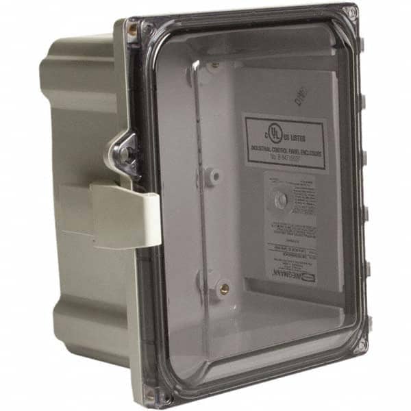 NEMA 4X Polycarbonate Standard Enclosure with Continuous Hinge Cover 24″ Wide x 24″ High x 10″ Deep, Chemical & Corrosion Resistant & Watertight